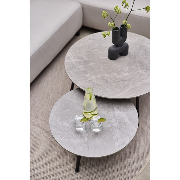 Okrogla vrtna mizica s keramično ploščo ø 60 cm Monaco – Hartman