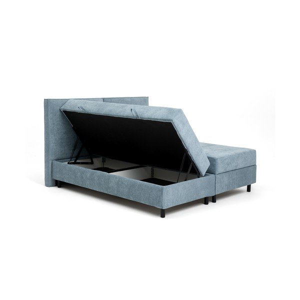 Modra boxspring postelja s prostorom za shranjevanje 160x200 cm Elva Bold – Bonami Selection-image-4