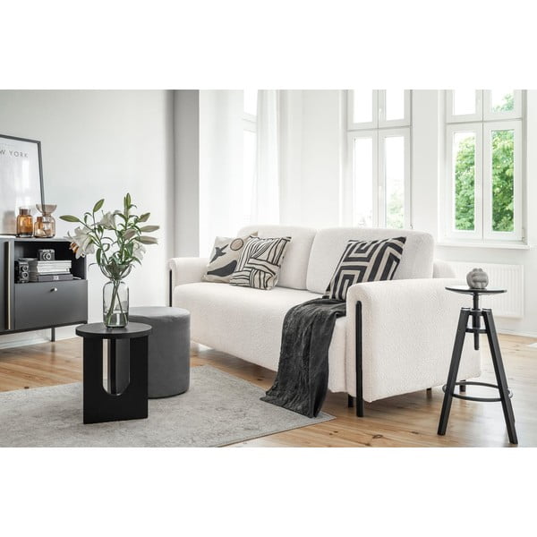 Kremno bela raztegljiva/s prostorom za shranjevanje sedežna garnitura iz tkanine bouclé 244 cm Arcadova – ELTAP-image-3