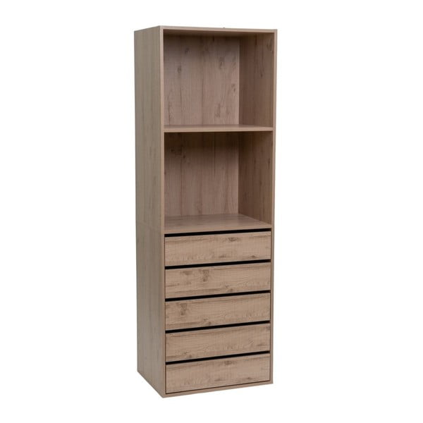 Odprta modularna garderobna omara v hrastovem dekorju 60x180x45 cm Modular – Casa Selección