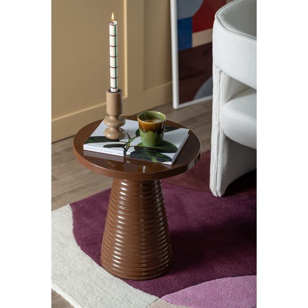 Kovinska okrogla stranska mizica ø 40 cm Catania Ribbed – Leitmotiv-image-1