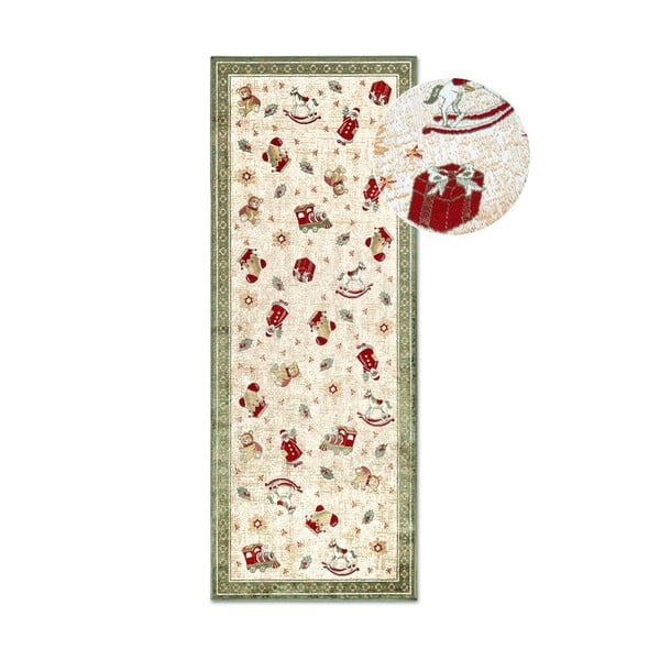 Zelen tekač z božičnim motivom iz mešanice bombaža 80x200 cm Toy's Delight Green Christmas – Villeroy&Boch