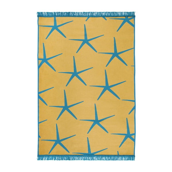 Modra in rumena dvostranska preproga Morska zvezda, 150 x 215 cm
