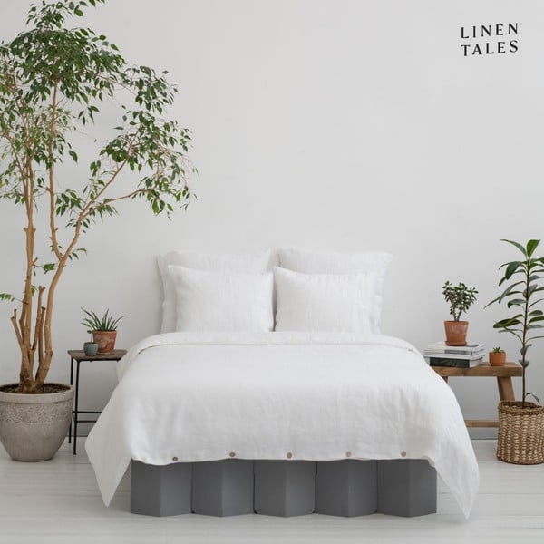 Bela posteljnina za zakonsko posteljo iz konopljinih vlaken 240x220 cm – Linen Tales