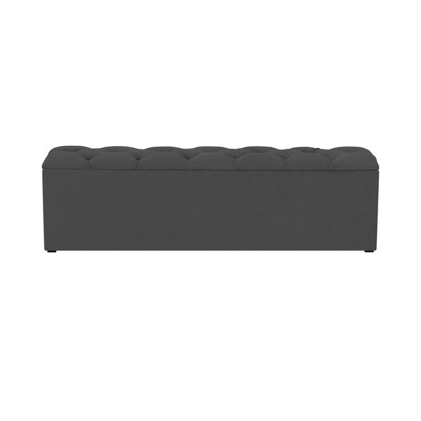Temno siv otoman za posteljo s prostorom za shranjevanje Kooko Home Manna, 47 x 140 cm-image-2
