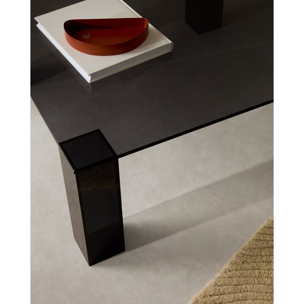 Temno siva steklena mizica 85x85 cm Adularia – Kave Home-image-2