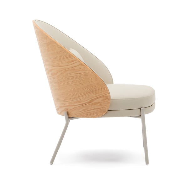 Bež fotelj iz umetnega usnja Eamy – Kave Home-image-3