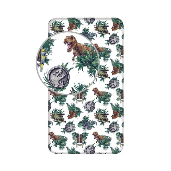 Napenjalna bombažna otroška rjuha 90x200 cm Jurassic World "Roar" – Jerry Fabrics