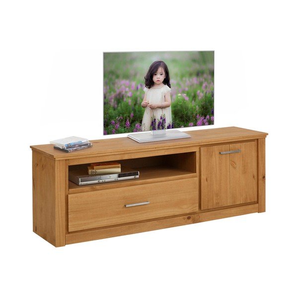 TV omarica iz borovega lesa v naravni barvi 160x55 cm Celia - Støraa -image-4