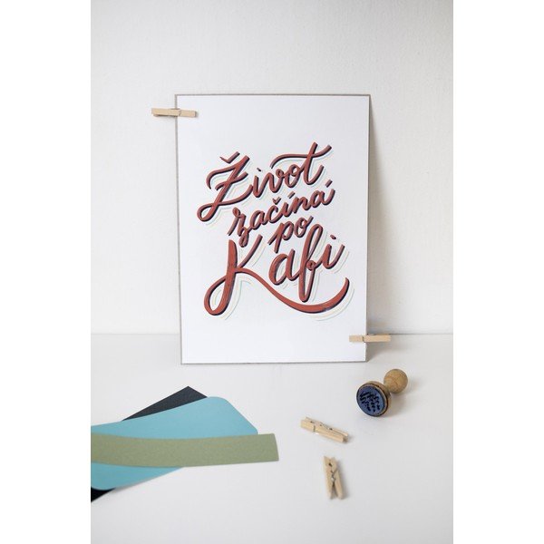 Print z motivom Življenje se začne po kavi Printintin, format A4-image-1