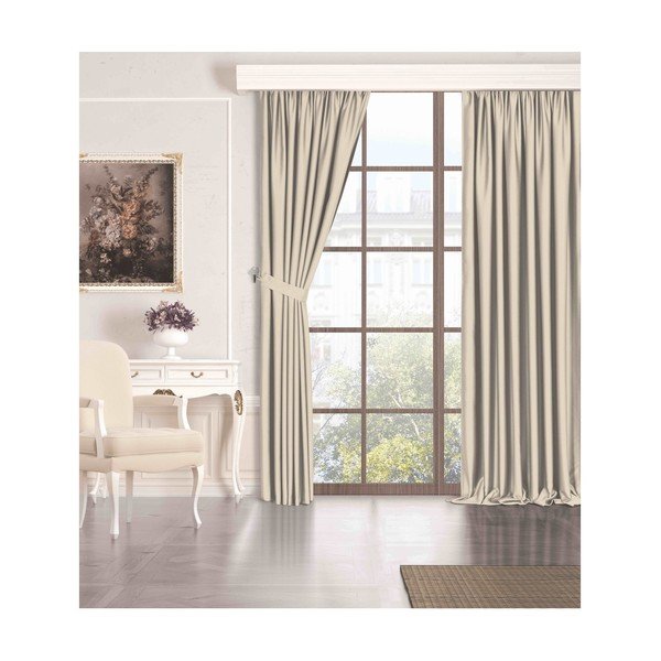 Bež zavesa za delno zatemnitev 150x260 cm – Mila Home-image-2
