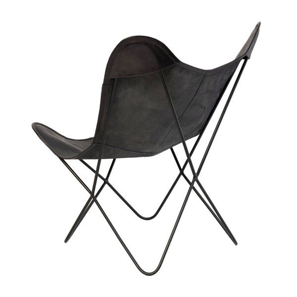 Črn usnjeni fotelj sømcasa Farfalla-image-4