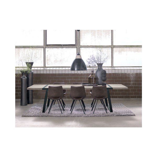 Svetlo rjav jedilni stol s črnim podnožjem Canett Coronas-image-3