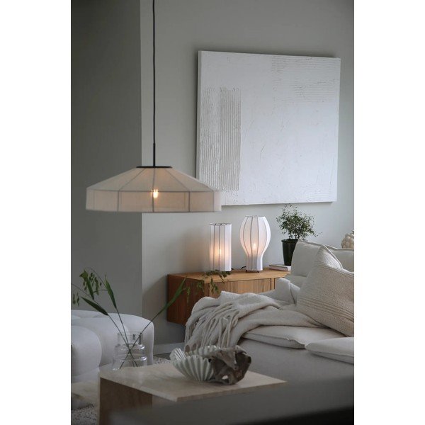 Črno-bela namizna svetilka s tekstilnim senčilom (višina 31,5 cm) Hikari – Markslöjd-image-2