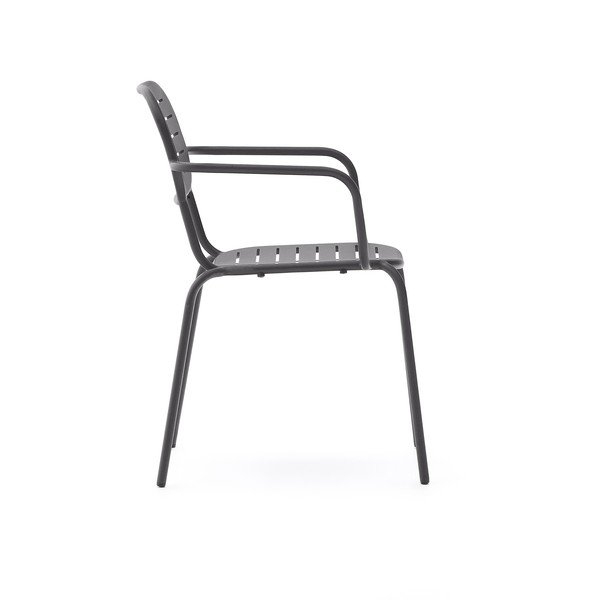Temno siv kovinski vrtni stol Brai – Kave Home-image-3