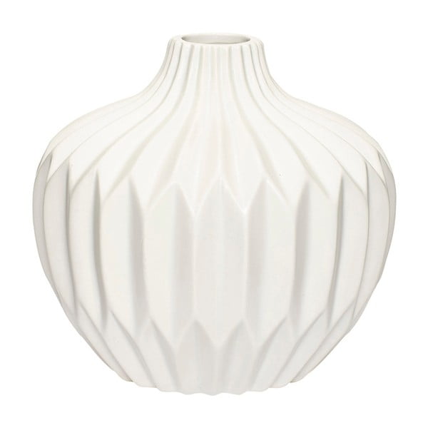 Vaza iz bele keramike Hübsch Kjeld, višina 16 cm