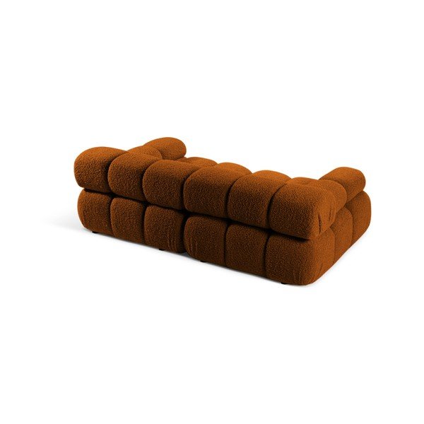 Sedežna garnitura iz tkanine bouclé v barvi terakote 188 cm – Micadoni -image-2
