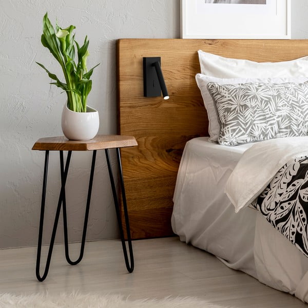 Črna stenska svetilka SULION Clara, višina 16,5 cm-image-1