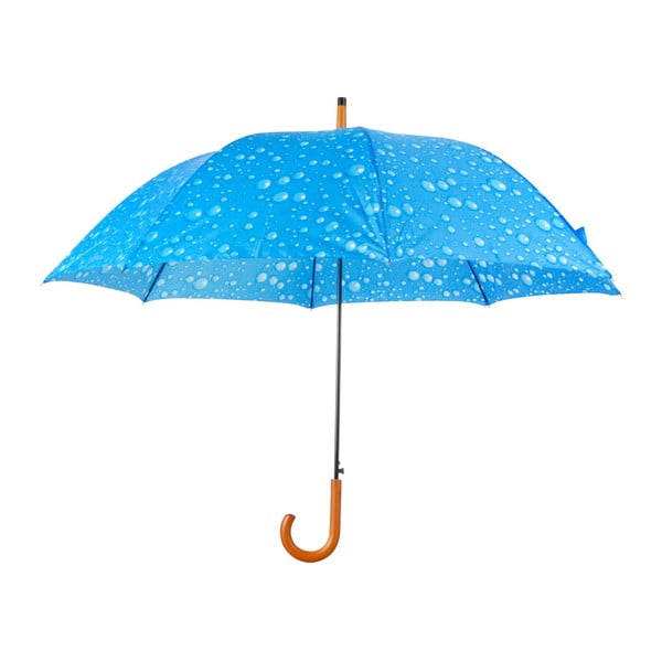 Modri dežnik z lesenim ročajem Esschert Design Rain