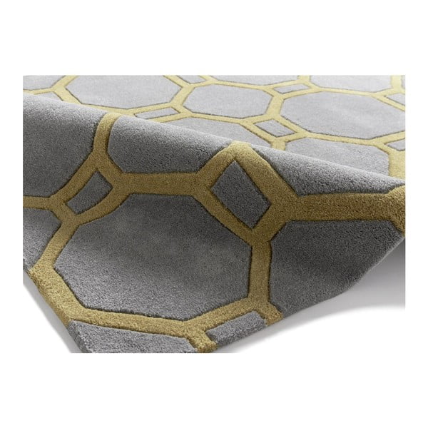 Sivo-rumena preproga Think Rugs Hong Kong Tile Grey & Yellow, 120 x 170 cm-image-2
