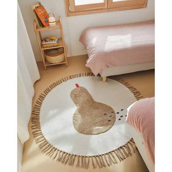 Slonokoščena bombažna otroška preproga ø120 cm Tamya – Kave Home-image-1