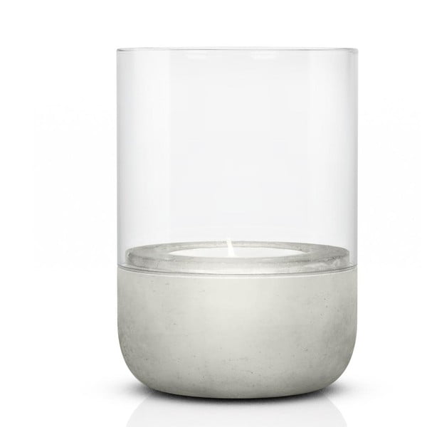 Stekleni svečnik z betonskim podstavkom Blomus-image-1