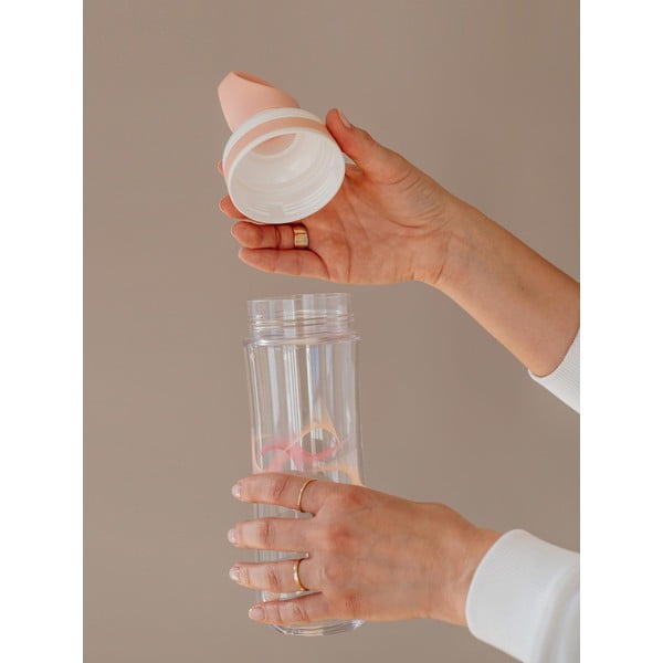 Roza in bela plastenka za vodo Equa Flow Wave, 800 ml-image-2