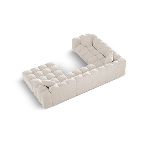 Kremno bela kotna sedežna garnitura iz šenilje (levi kot/v obliki črke "U") Treno – Cosmopolitan Design-image-3