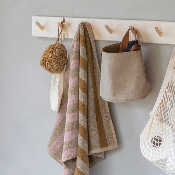 Rjavo-bež brisača iz organskega bombaža 50x90 cm Disorder - Mette Ditmer Denmark-image-1