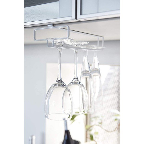 Bel kovinski viseč nosilec za kozarce Tower – YAMAZAKI-image-1