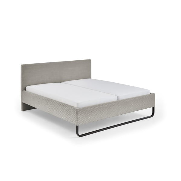 Siva/rjava oblazinjena zakonska postelja 180x200 cm Swing – Meise Möbel