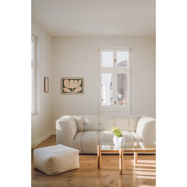 Klubska mizica s stekleno mizno ploščo v naravni barvi 55x105 cm Kob – noo.ma-image-2