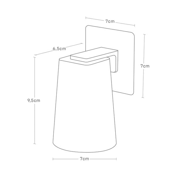 Belo plastično držalo z lončkom Film Hook – YAMAZAKI-image-4