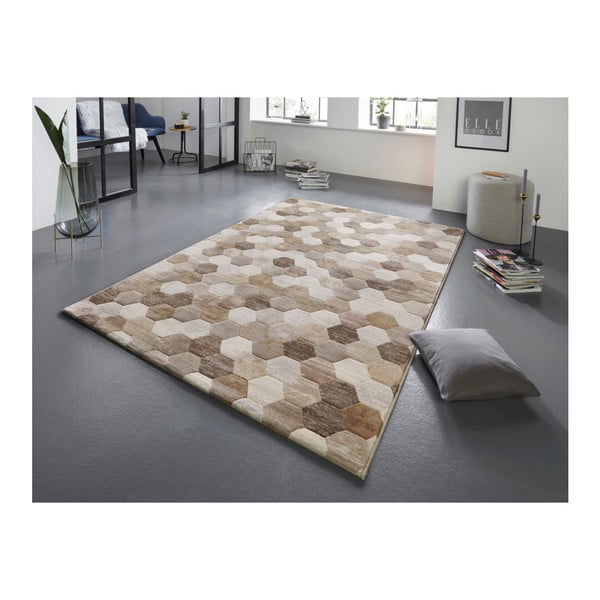 Rjava in krem preproga Elle Decoration Arty Manosque, 80 x 150 cm-image-1