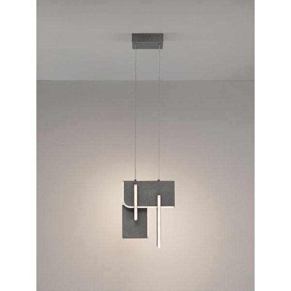 Svetlo siva kovinska LED zatemnitvena viseča svetilka Totem – Nova Luce-image-3