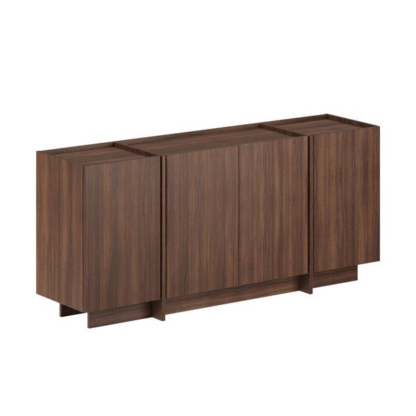 Komoda v orehovem dekorju z luknjo za kable v temni naravni barvi 180x80x45 cm Dorma – Kalune Design