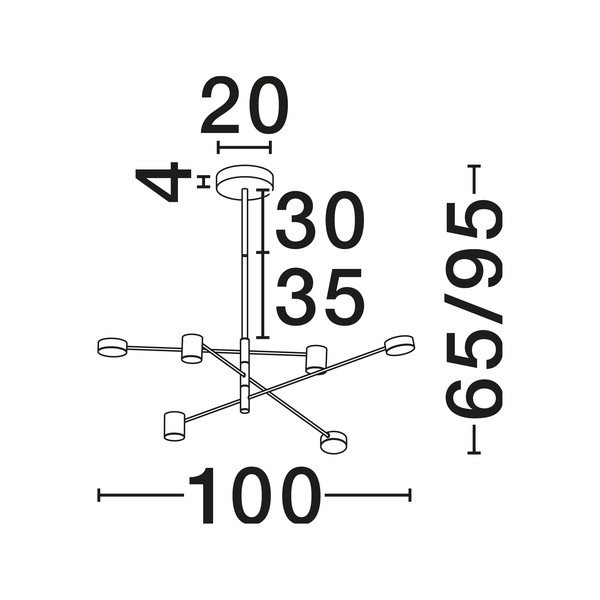 Črna aluminijasta LED zatemnitvena viseča svetilka s senčilom iz akrilnega stekla ø 100 cm Nordik – Nova Luce-image-3