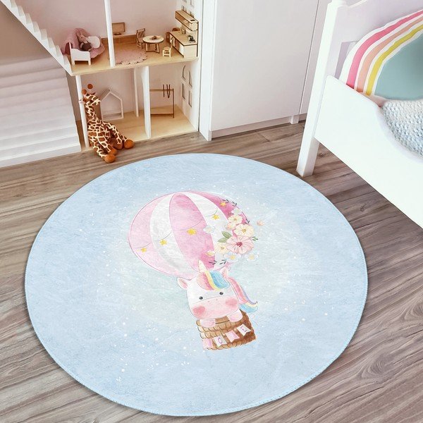 Svetlo modra otroška preproga ø 100 cm Comfort – Mila Home-image-4