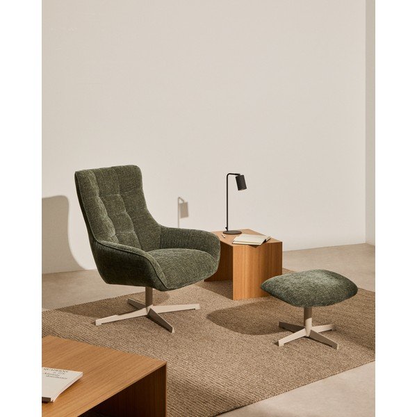 Zelen tabure iz šenilje Teryl – Kave Home-image-1