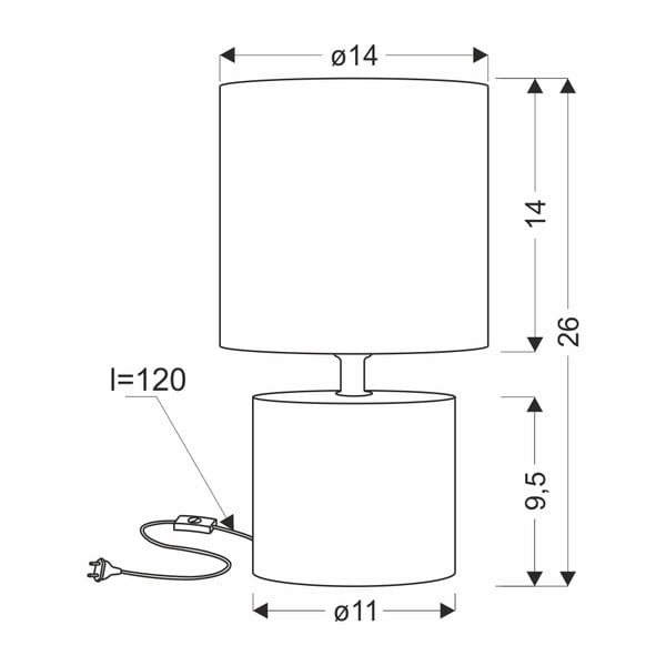 Bež namizna svetilka s tekstilnim senčnikom (višina 26 cm) Dina – Candellux Lighting-image-2