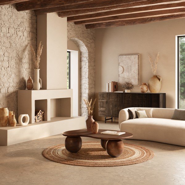 Temno rjava komoda iz masivnega manga 160x75x40 cm Kalai – MOME-image-2