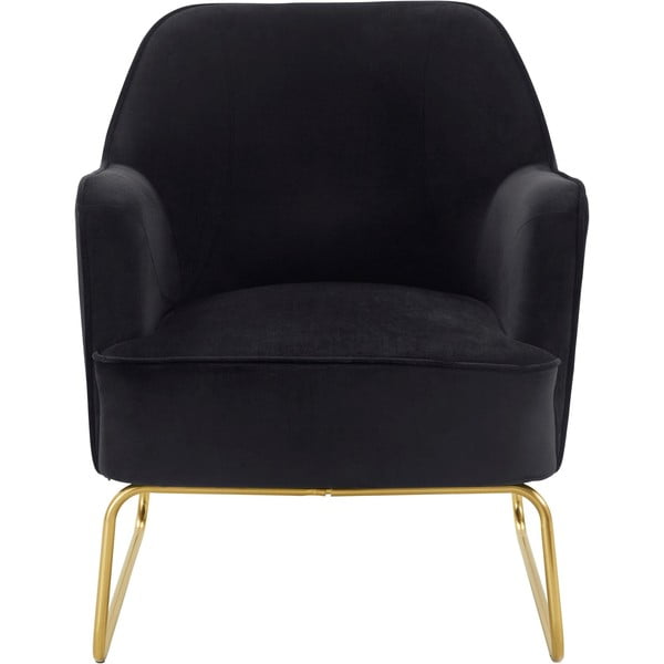 Črn žametni fotelj Joshua - Støraa -image-1