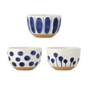 Bele/modre skledice v kompletu 3 ks iz kamenine 500 ml Linora – Bloomingville