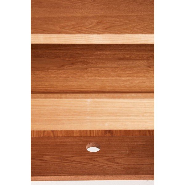 Omarica v jesenovem dekorju z luknjo za kable v naravni barvi 100x140x45 cm Sion – Jotex-image-3