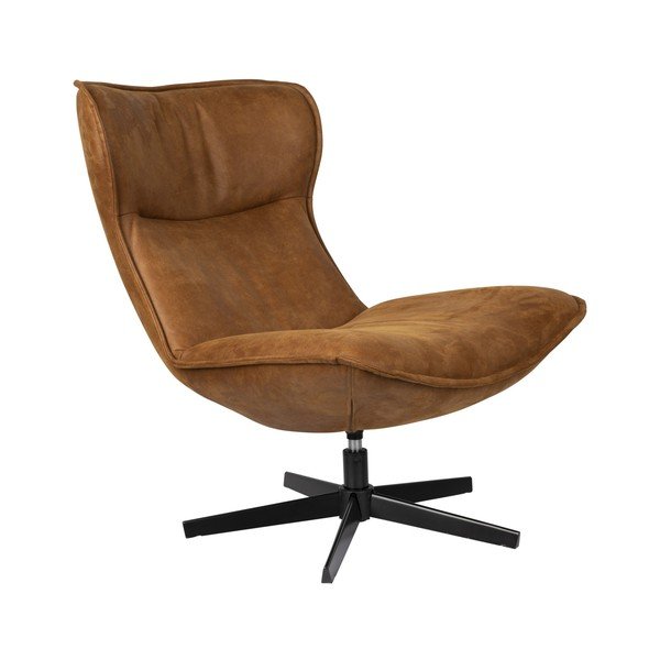 Vrtljiv fotelj v konjak rjavi barvi John – White Label