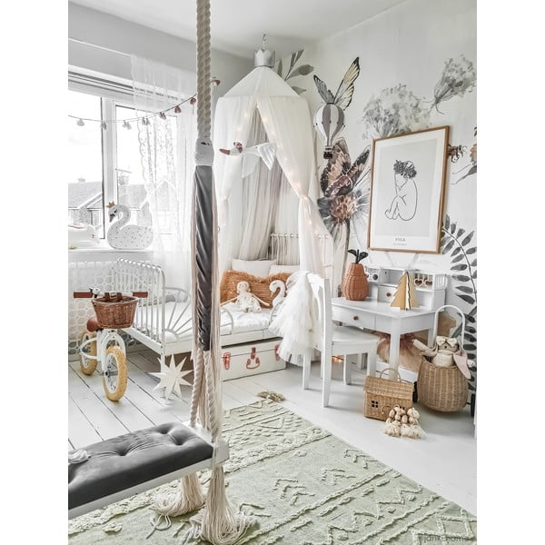 Svetlo zelena pralna ročno tkana bombažna preproga 140x200 cm Tribu Olive – Lorena Canals-image-1