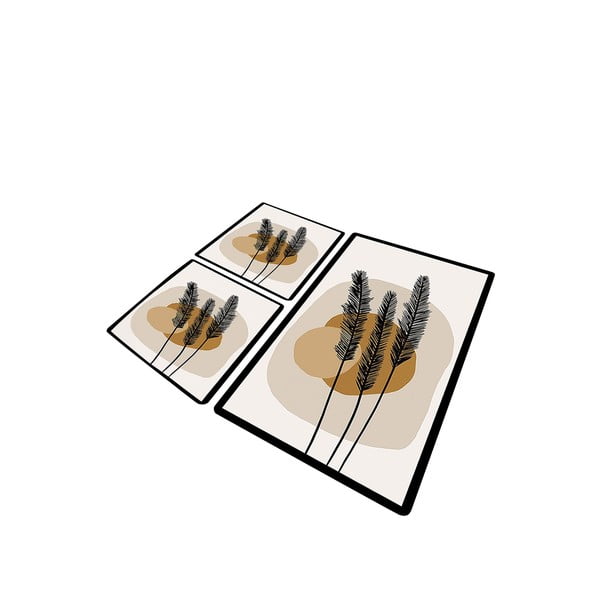 Rjave kopalniške preproge v kompletu 3 ks 60x100 cm Day Sunrise – Foutastic