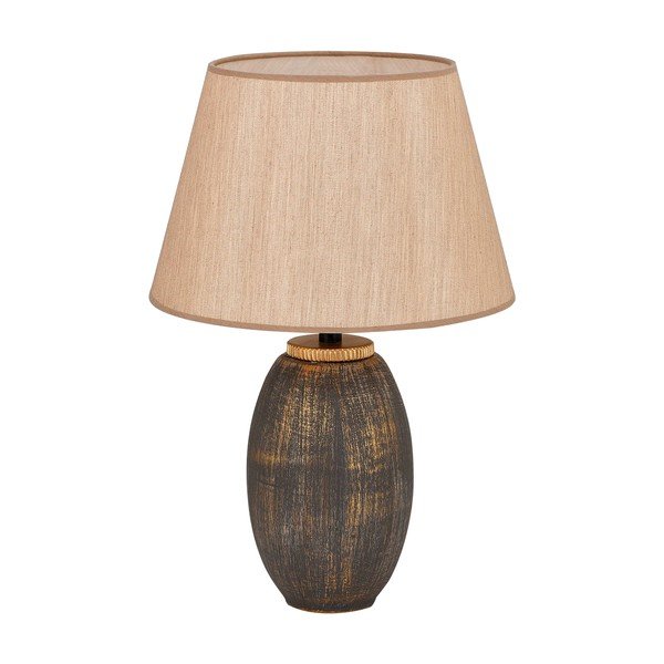 Siva/bež namizna svetilka s tekstilnim senčilom (višina 46 cm) Yakamoz – Opviq lights