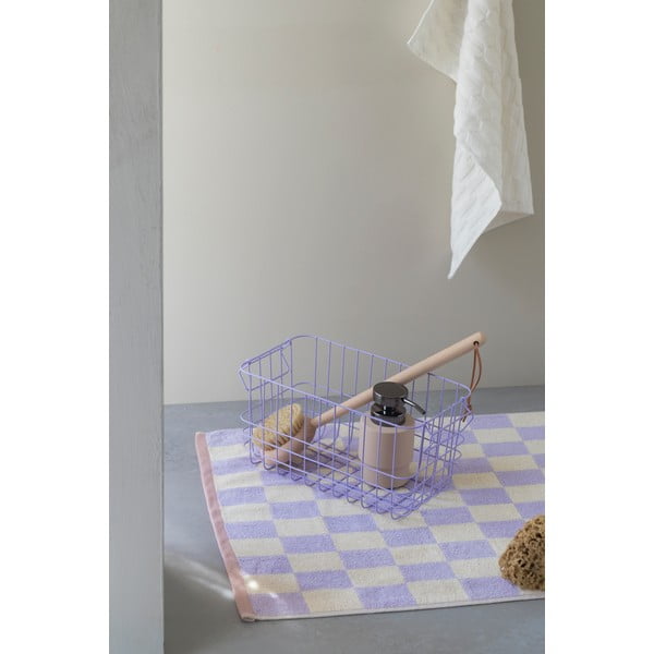 Svetlo rumena/vijolična kopalniška preproga iz organskega bombaža 50x80 cm Retro – Mette Ditmer Denmark-image-1