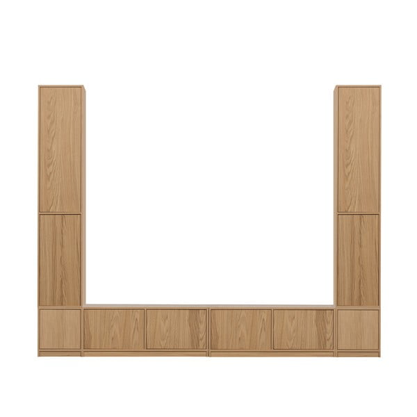 TV komplet v hrastovem dekorju v naravni barvi 300x243 cm Modulair – vtwonen